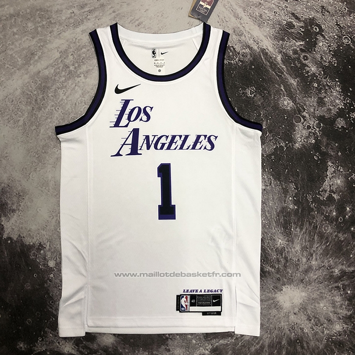 Maillot Los Angeles Lakers D'angelo Russell #1 Ville 2022-23 Blanc